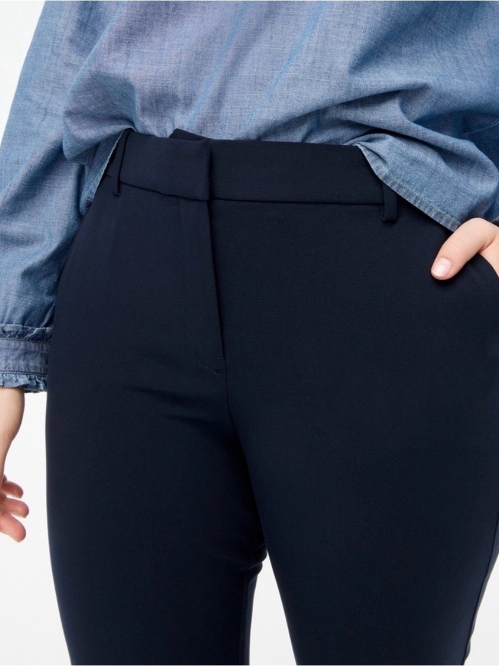 J. Crew Ruby Crop Pant Women’s Size 14 Navy Blue Slim Fit Dress Pants